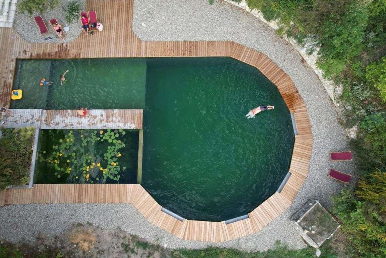 Maison Terre Les Cabanes De Fallot - Sauna Bain-Froid Piscine Naturelle L'isle-Bouzon Zewnętrze zdjęcie
